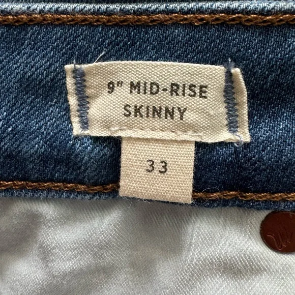 Madewell Skinny Jeans Mid Rise Size 33 - Picture 6 of 7
